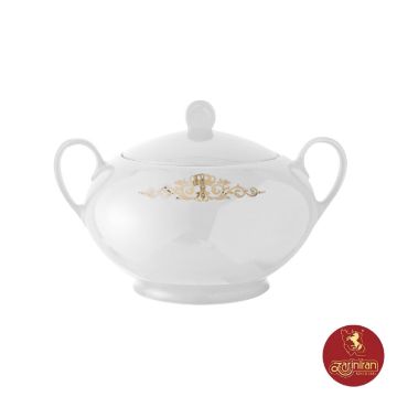 تصویر  سوپ خوری چینی زرین ایتالیا اف 3650 کوئین طلایی