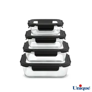 ظرف غذا مستطیل 4 عددی پیرکس یونیک UN-1400