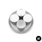 تصویر  ست 5 پارچه نمک فلفل سماق چینی زرین Zi فرم اس پاستل طوسی