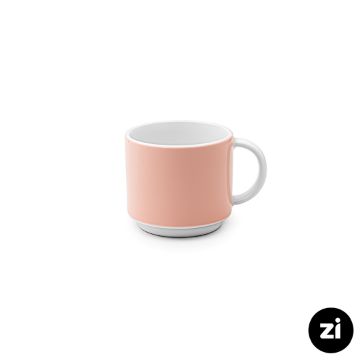 تصویر  فنجان قهوه خوری چینی زرین فرم اس پاستل گلبهی سایز 6