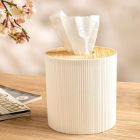 تصویر  جا دستمال استوانه ای رویه چوبی لیمون 2370