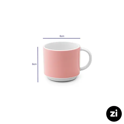 خرید فنجان قهوه خوری چینی زرین Zi فرم اس پاستل صورتی سایز 6