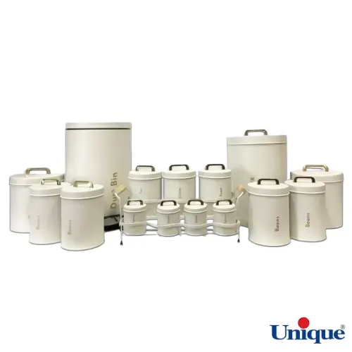 سرویس آشپزخانه 16 پارچه یونیک نباتی (کرم) درب فلزی UN-8077