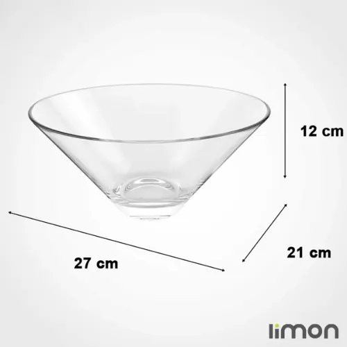 ابعاد کاسه  شیشه ای لیمون