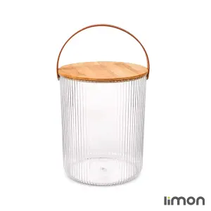 سطل برنج اکرولیک درب چوبی لیمون 2455