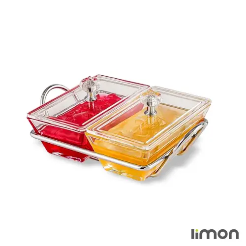 اردورخوری شیشه ای لیمون مستطیل 2 خانه 2103