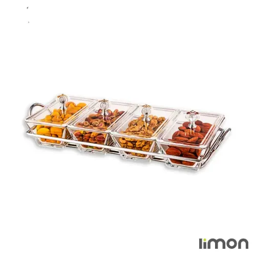 اردورخوری شیشه ای لیمون مستطیل 4 خانه 2105