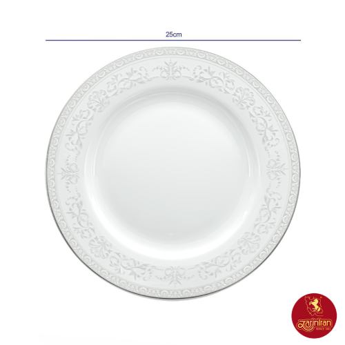 اقلام سرویس غذاخوری مهرانا پلاتینی چینی زرین ایتالیا اف 6 نفره 28 پارچه