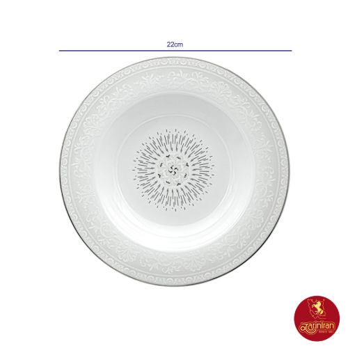 خرید اقساطی سرویس غذاخوری مهرانا پلاتینی چینی زرین ایتالیا اف 6 نفره 28 پارچه