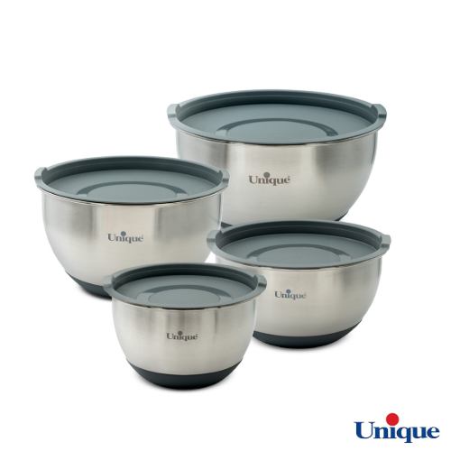 کاسه استیل یونیک 4 پارچه درب دار UN-4092