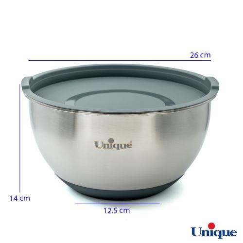 خرید کاسه استیل یونیک 4 پارچه درب دار UN-4092