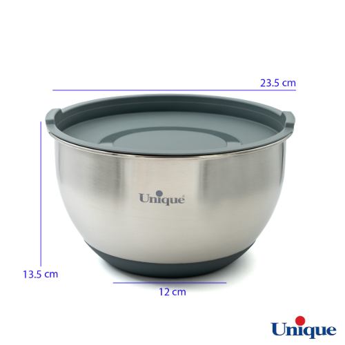 مشخصات کاسه استیل یونیک 4 پارچه درب دار UN-4092