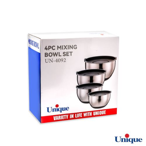 کاسه استیل یونیک 4 پارچه درب دار UN-4092