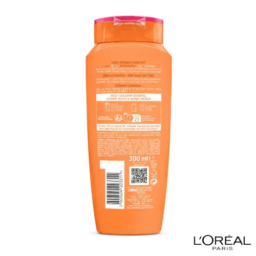 قیمت شامپو لورال موهای بلند و شکننده 300ml O`REAL اصل