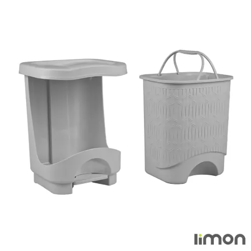 خرید سطل پدالی چهارگوش طرح بامبو لیمون سایز کوچک 1582