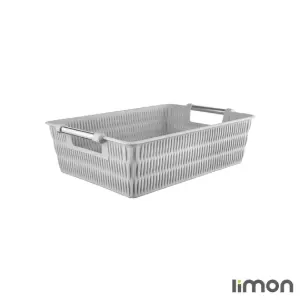 سبد طرح بامبو دسته استیل لیمون سایز 3 1386