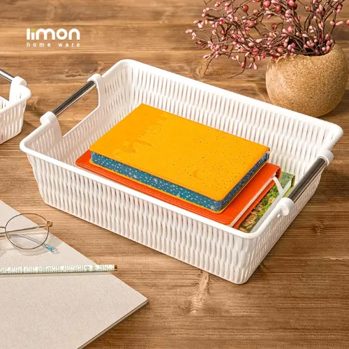 خرید سبد طرح بامبو دسته استیل لیمون سایز 2 1384