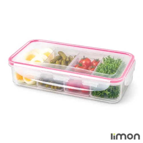 خرید ظرف فریزری مستطیل چهار خانه لیمون 7763
