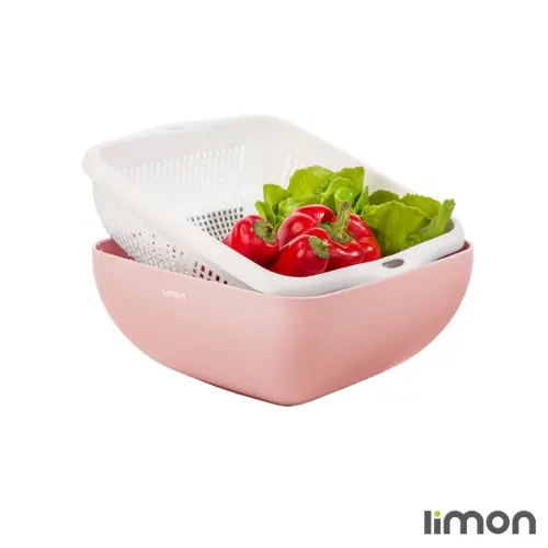 قیمت ست کاسه و آبکش چهارگوش 2 لیمون 0574