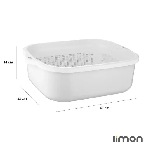 ابعاد سرویس 6 پارچه آبکش و لگن لیمون مدل نسیم 278