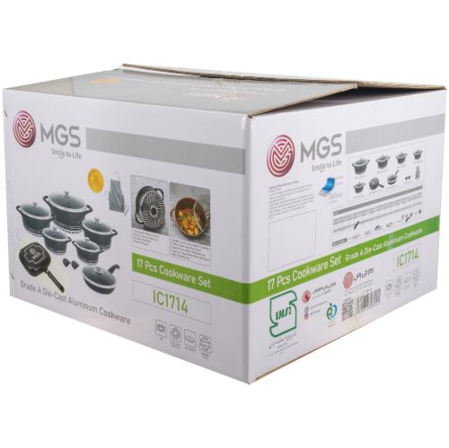 سرویس قابلمه 17 پارچه گرانیت طرح ایتالیا C درب تخت