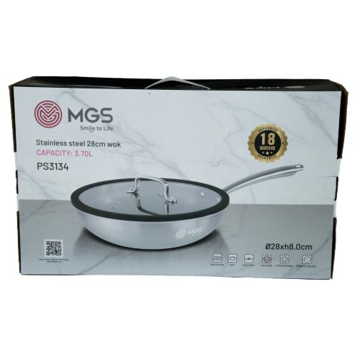 تابه سایز 28 استیل ووک کف لیزری کد PS3134