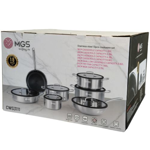 سرویس قابلمه 13 پارچه استیل کف لیزری کد CWS3111
