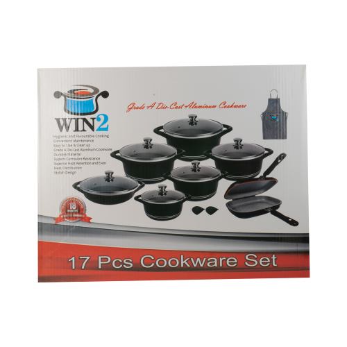 سرویس قابلمه 17 پارچه گرانیت WIN2 طرح ایتالیا B