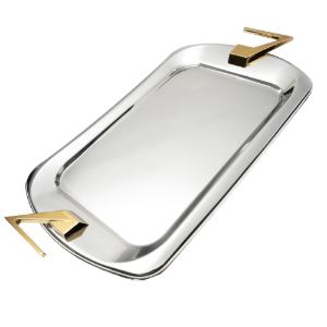 سینی پذیرایی استیل طلایی کد OW4110G