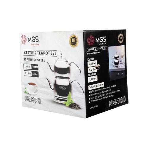 کتری و قوری استیل 2.5 لیتری MGS کد K41024