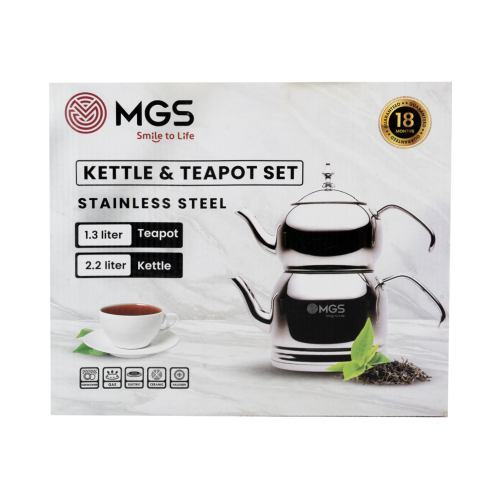 کتری و قوری استیل 2.5 لیتری MGS کد K41024