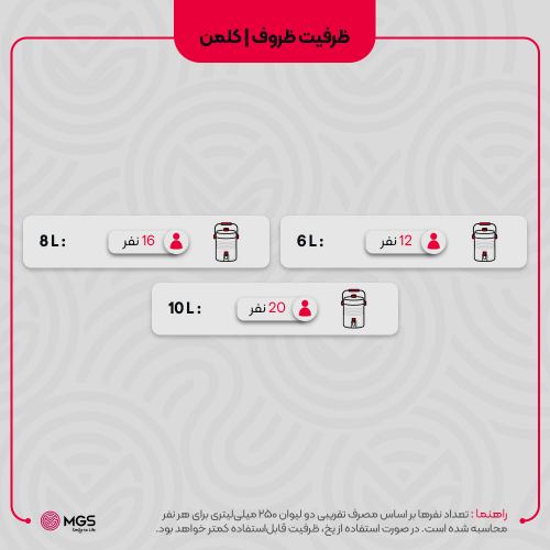 کلمن 6 لیتری استیل کد CM1011