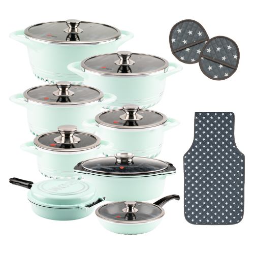 سرویس قابلمه 22 پارچه گرانیت طرح ایتالیا C درب تخت