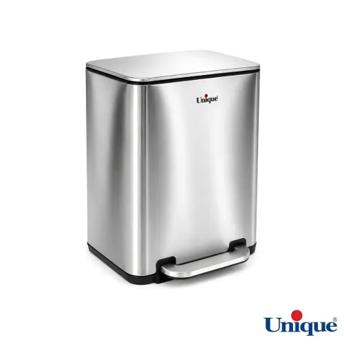 سطل زباله چهارگوش 20 لیتری استیل یونیک UN2-4300 با آرام بند