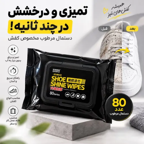 خرید دستمال مرطوب نانو کیف و کفش