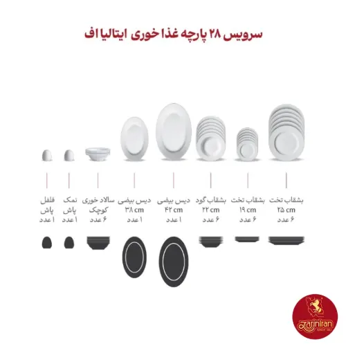 سرویس چینی زرین نئوکلاسیک راشن فلورال 6 نفره 29 پارچه