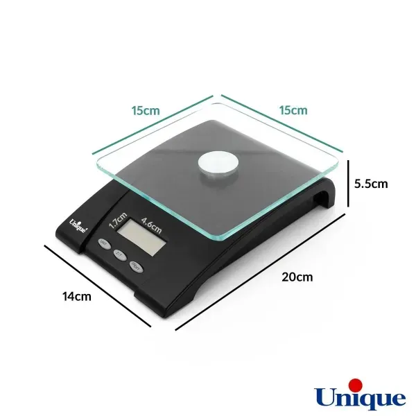 ابعاد ترازو دیجیتال شیشه ای یونیک UN-6506