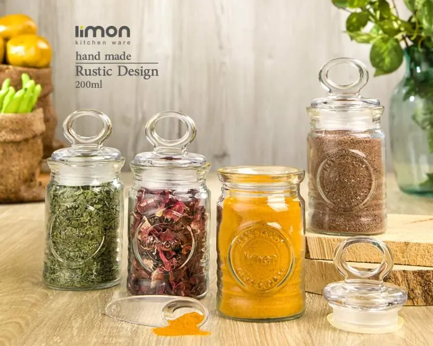 جا ادویه لیمون شیشه ای مدل روستیک