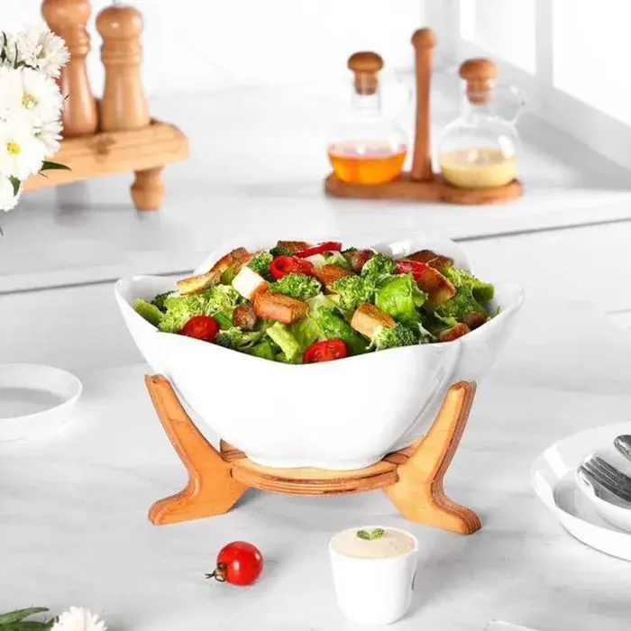 خرید ظرف سالادخوری چینی سفید