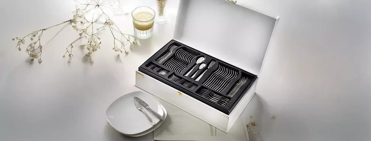 خرید قاشقو چنگال ناب استیل 24 نفره اصل