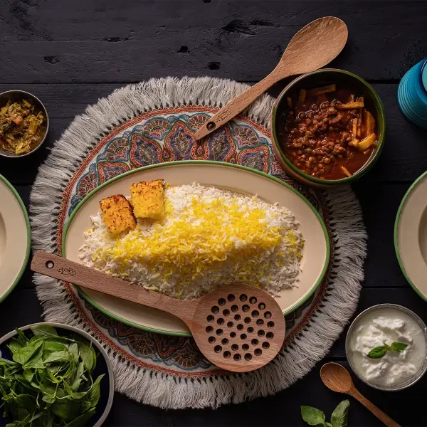 خرید کفگیر برنج چوبی