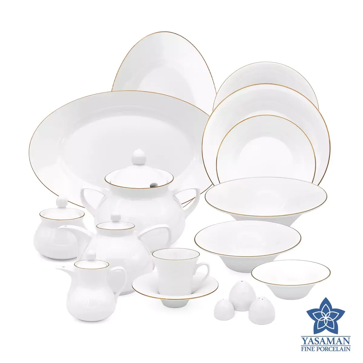 خرید سرویس ظروف چینی زرین شهرزاد طرح یاسمین رزگلد