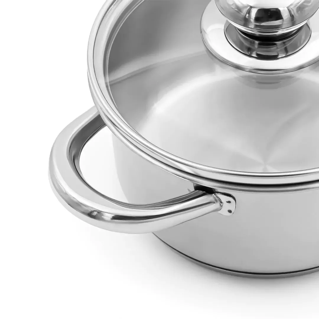 خرید قابلمه پارس استیل با درب پیرکسی و دستگیره های مقاوم