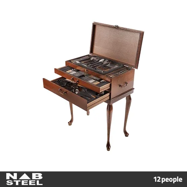 قاشق چنگال ناب استیل 12 نفره پایه دار