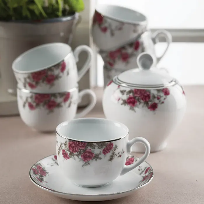 خرید سرویس 17 پارچه چای خوری چینی زرین با بهترین قیمت